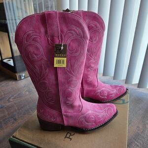 Roper Riley Boot Pink Snip Toe Vintage Sole Embroidery 7